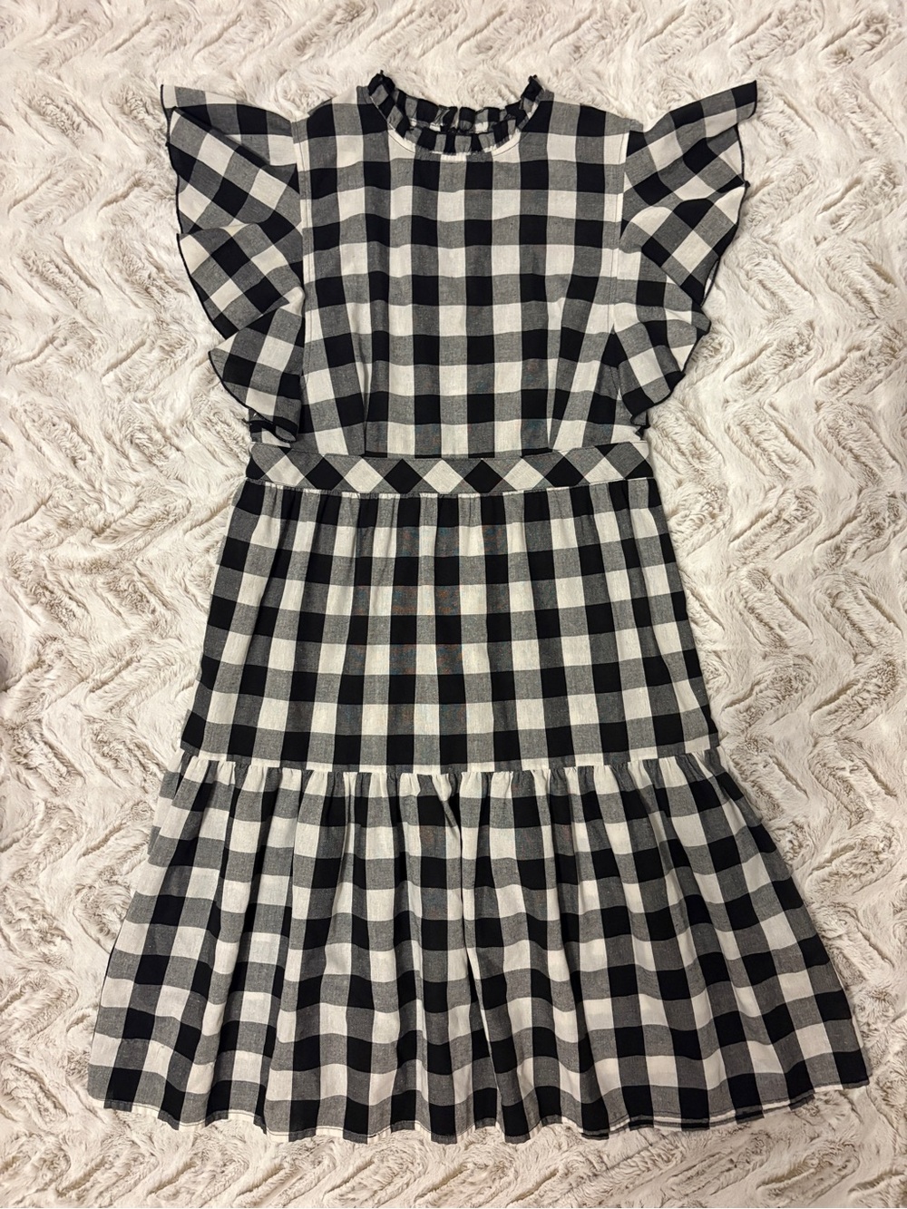 Kay & Jay Black and White Gingham Dress Size L